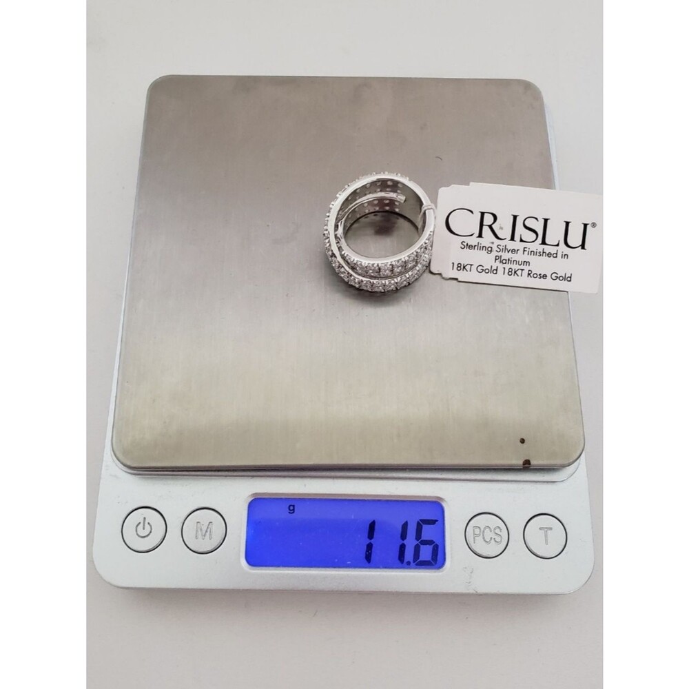 CRISLU Sterling Silver Criss Cross Ring Size 7.5 - Picture 3 of 6